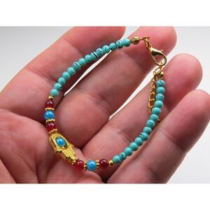 Eye & Hand Spiritual Blue Beads Bracelet Hand Made